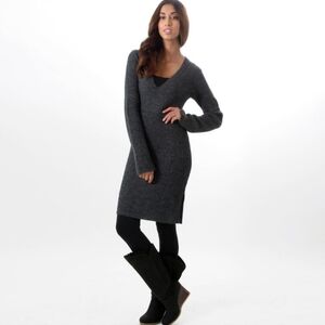 THE NORTH FACE SAGUARO ALPACA BLEND CHARCOAL GREY SWEATER DRESS MED